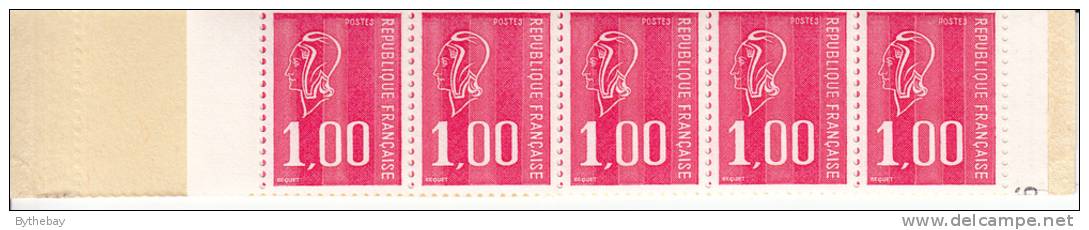 France 1976 MNH Sc 1496a YT 1892-C 2a Booklet Of 10 1fr Marianne - Red Cover, Conf. 4 - Modernes : 1959-...