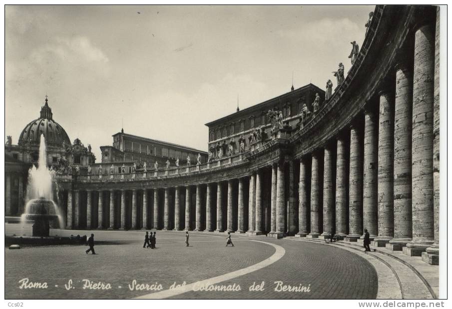 Roma S. Pietro Scorcio Dal Colonnato Del Bernini 1949 - San Pietro