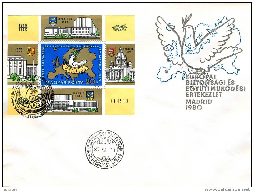 HUNGARY - 1980.FDC Sheet - European Security And Cooperation Conference,Madrid - FDC