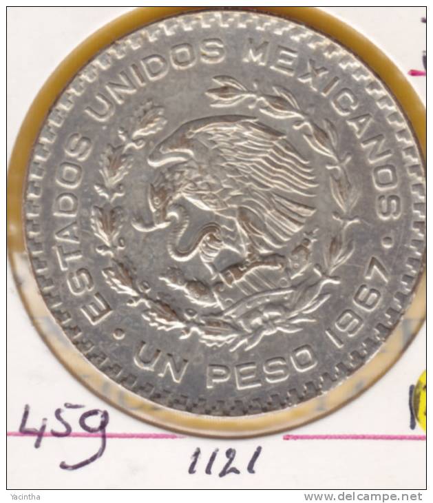 @Y@   Mexico   1 Peso  1967  Unc  Zilver    (1121) - Mexique