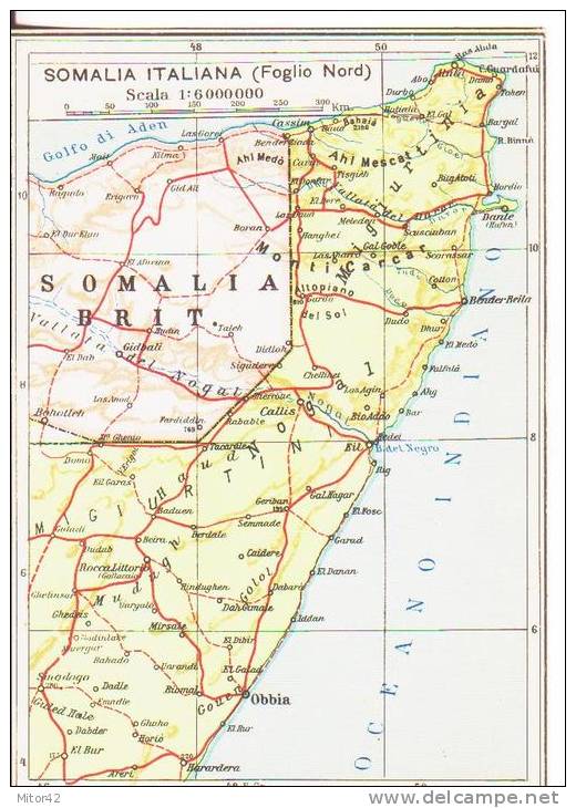 46*-Cartina Geografica-Militaria-Africa Orientale-Ex Colonie Italiane: Somalia-Pubblicitaria Nestlé-Nuova-New - Somalie