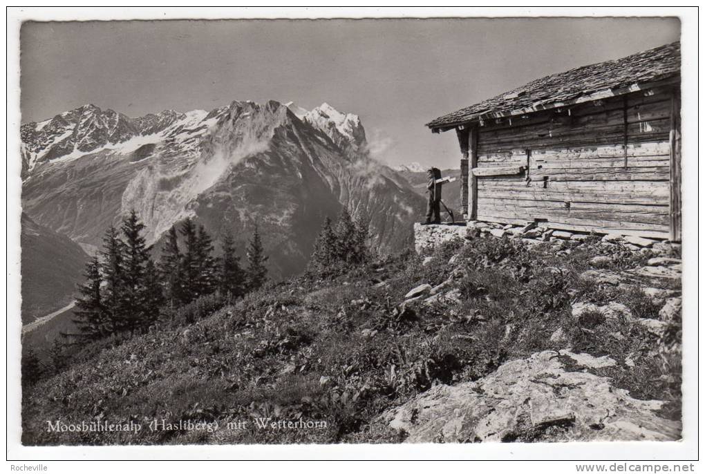 Suisse- Moosbühlenalp ( Hasliberg) Mit Wetterhorn- Cpsm Noir Et Blanc - Hasliberg