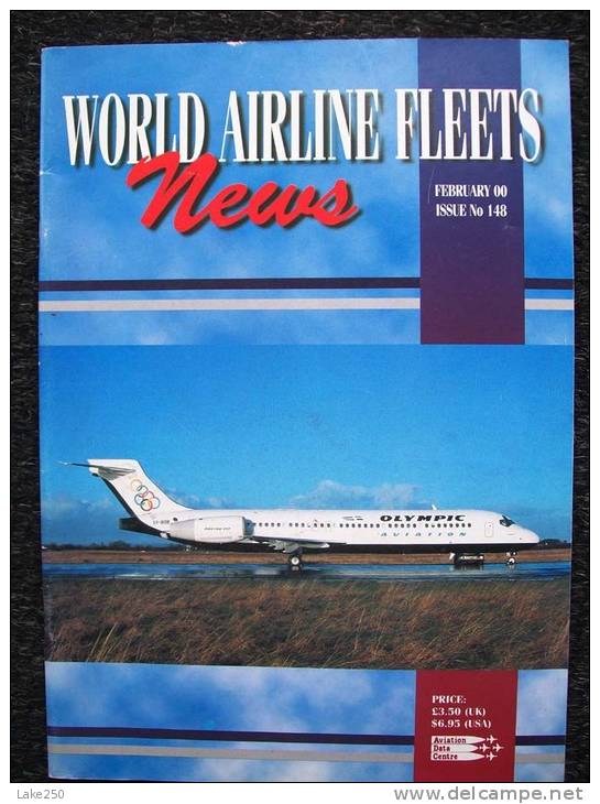 RIVISTA WORLD AIRLINE FLEETS  FEBBRAIO 2000 N°\148 Aviazione Aerei - Verkehr