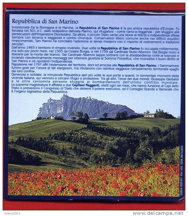 SAINT MARIN - SAN MARINO  -  SERIE COMPLETE  2004 + 5 EUROS ARGENT -  RARE - San Marino