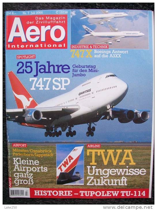 RIVISTA  AERO INTERNATIONAL N° 7 JULI  2000 Aviazione Aerei - Verkehr