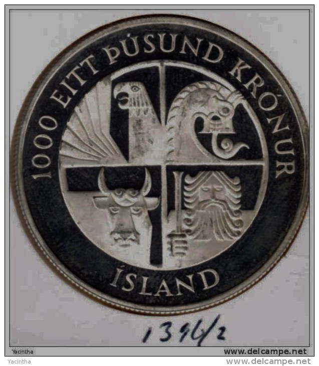 @Y@  IJsland  1000 Kronur  1974   Proof    (1396) - Islande