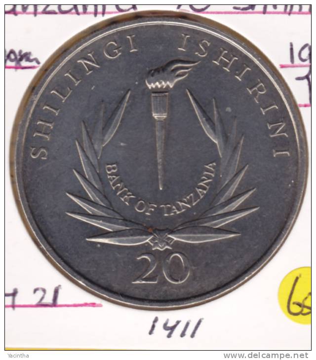 @Y@   Tanzania  20 Shilling  1986   Bu  (1411)   Zilver - Tanzania