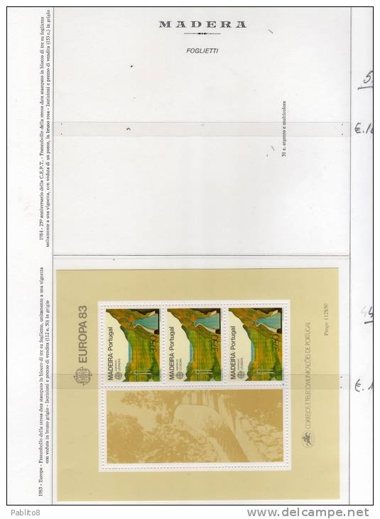 MADERA - MADEIRA 1983 ANNATA COMPLETA MNH MONTATA SU FOGLI MARINI - Madeira