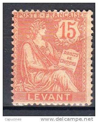 LEVANT - 1902-20: "Type Mouchon" - N° 15* - Neufs