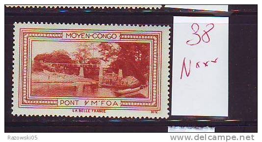 FRANCE. TIMBRE. VIGNETTE. COLONIE FRANCAISE. BELLE FRANCE.....MOYEN CONGO  PONT M FOA - Toerisme (Vignetten)