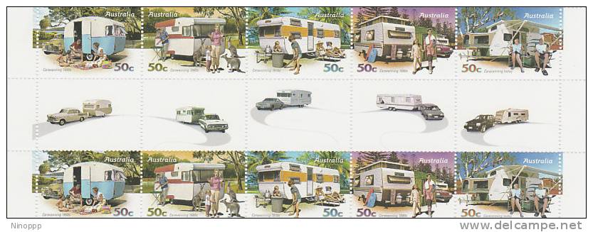 Australia  2007 Caravanning Gutter Strip MNH - Feuilles, Planches  Et Multiples