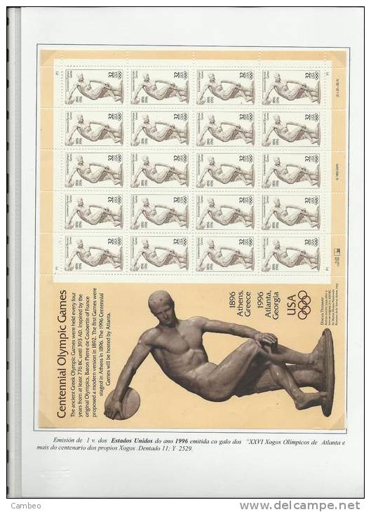 UNITED STATES  1996  OLYMPIC GAMES ATLANTA 1996 SHEET  USA - Summer 1996: Atlanta