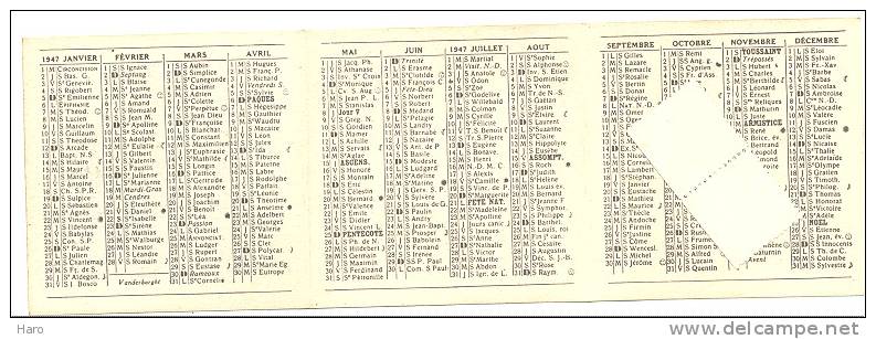 Calendrier 1947en 3 Volets  (b85)- Namur ??? - Small : 1941-60