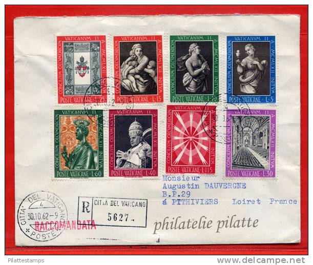 VATICAN LETTRE RECOMMANDEE DU 30/10/1962 DU VATICAN POUR PITHIVIERS FRANCE COVER - Machines à Affranchir (EMA)