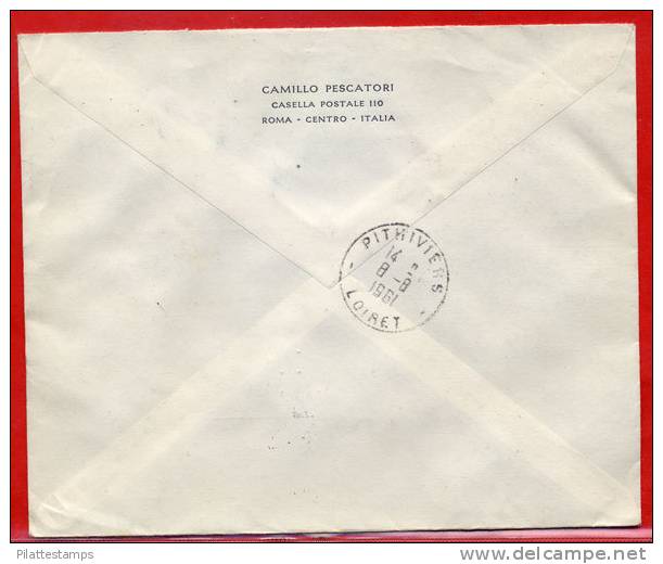 VATICAN LETTRE RECOMMANDEE DU 05/08/1961 DU VATICAN POUR PITHIVIERS FRANCE COVER - Machines à Affranchir (EMA)