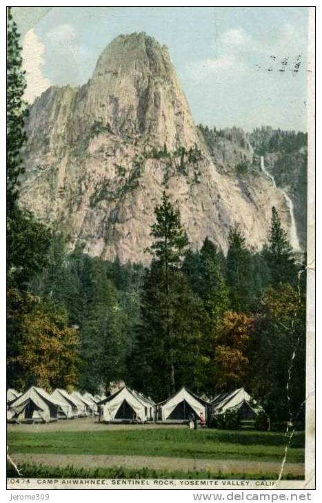 ETATS-UNIS - YOSEMITE - CPA - N°70474 - Yosemite Valley - Camp Ahwahnee, Sentinel Rock - Yosemite