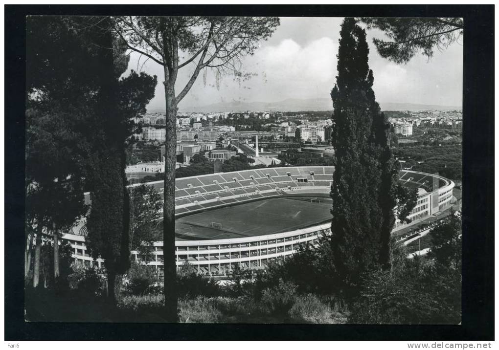 T0816 CARTOLINA ILLUSTRATA ROMA STADIO OLIMPICO FG. V. - Stades & Structures Sportives