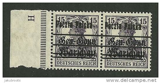 1918 GERMANIA  PAIR 15 F. STAMPS   OVERPRINT  "  Poczta  Polska  "   &  Gen.Gouv. Warschau - Oblitérés