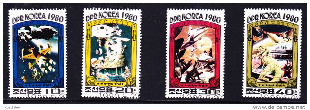 1980  -  Versch. Sondermarken über Raumfahrt  -  Teilsatz Aus Nordkorea  -  Siehe Scan  (n-kor 1001) - Collections