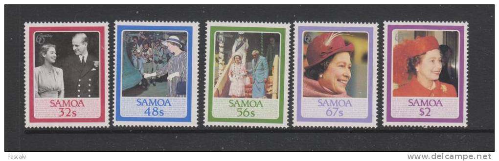 Yvert 607 / 611 ** Neuf Sans Charnière MNH Reine Elizabeth II - Samoa