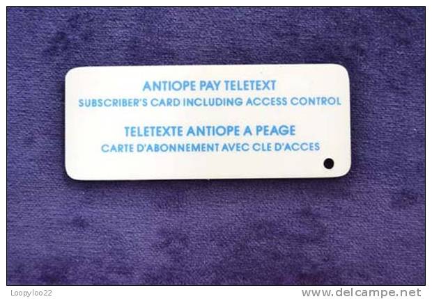 FRANCE - Antiope - TV Viewing Card - Fascimile Chip / Specimen - RARE - Telefoonkaarten Met Hologrammen