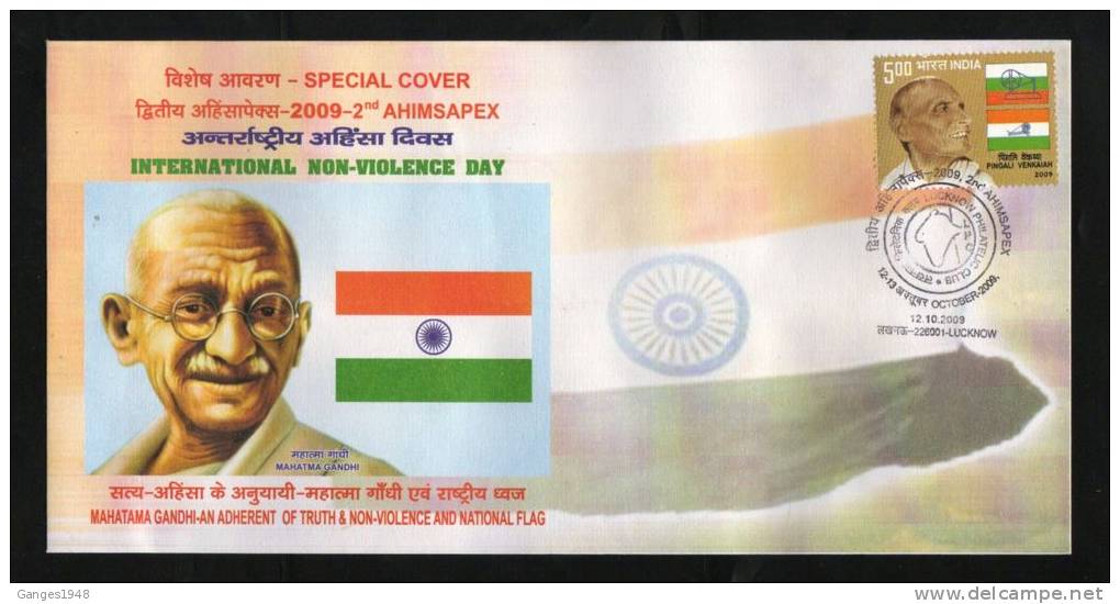 India  2009  International Non Violence Day Mahatma Gandhi Special; Cover  #  10940 Inde Indien - Mahatma Gandhi