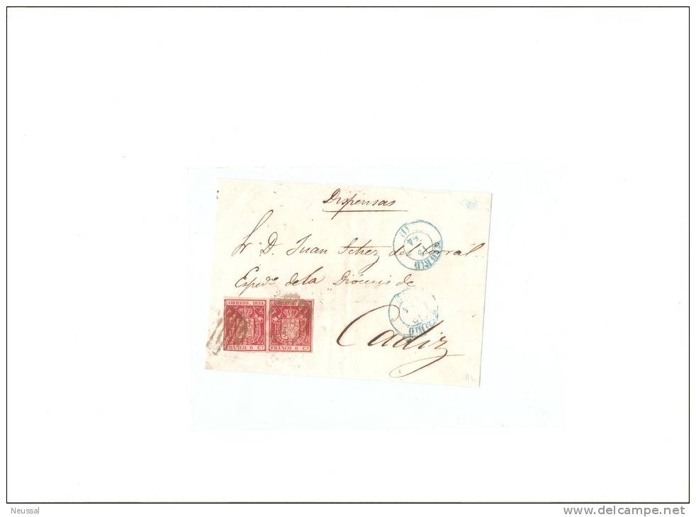 Frontal Carta Matasello  Azul - ...-1850 Prephilately