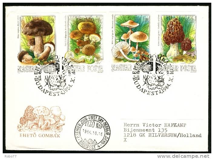1984 Hungary Cover Sent To Netherlands. Budapest 1984.10.16. Mushrooms. (Zb17016) - Storia Postale