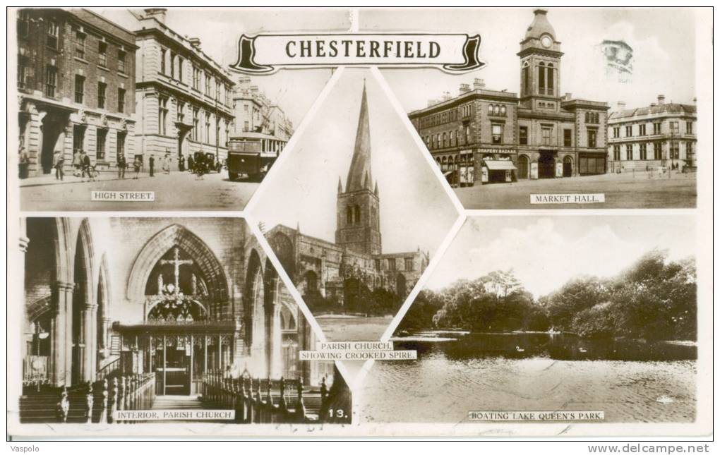 UNITED KINGDOM-ENGLAND-CHESTERFI ELD-REAL PHOTO--CIRCULATED-1949 - Derbyshire