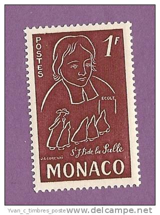 MONACO TIMBRE N° 402  NEUF SANS CHARNIERE SAINT JEAN BAPTISTE DE LA SALLE - Nuevos