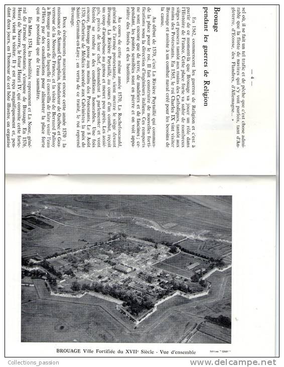 Livre , 24 Pages , BROUAGE , Ville Fortifiée , 1960 , 6 Photographies , 5 Dessins , 3 Scans , Frais : F/1.95€ - Poitou-Charentes