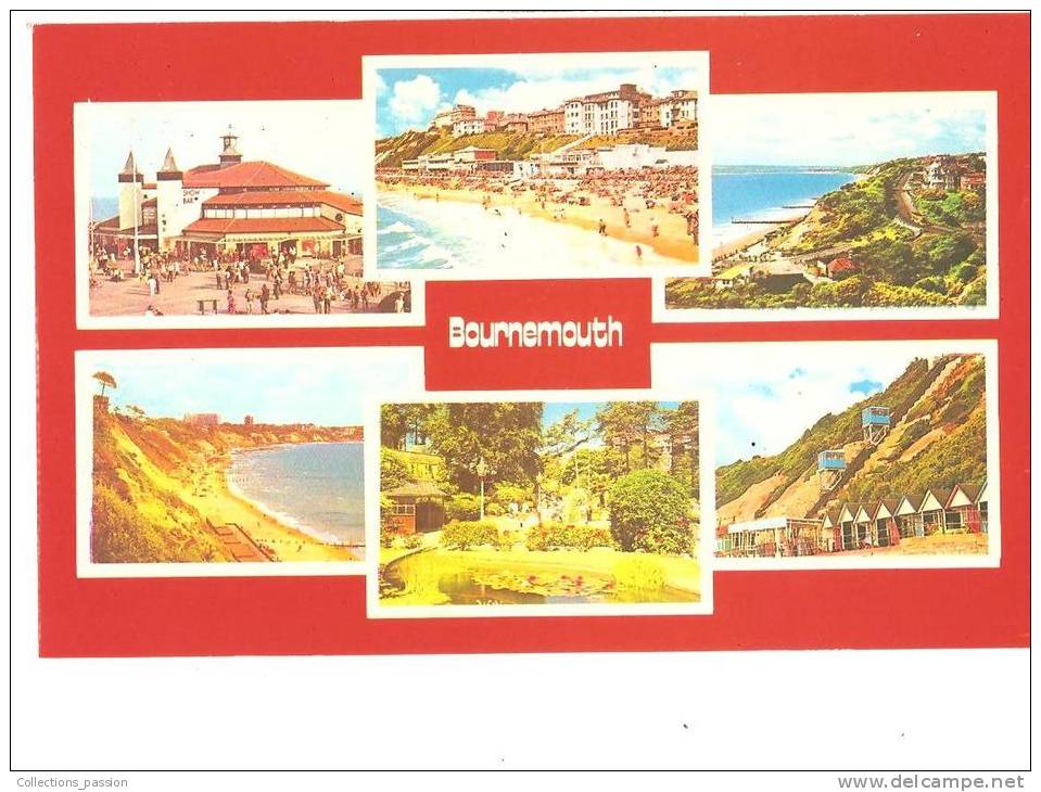 CP, Angleterre, Bournemouth, 6 Vues, Explications Au Verso, Vierge - Bournemouth (ab 1972)