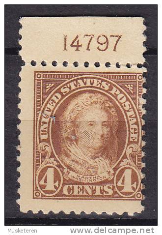 United States 1923 Mi. 265 PA     4 C Martha Washington Perf. 11 W. Margin, MH* - Neufs