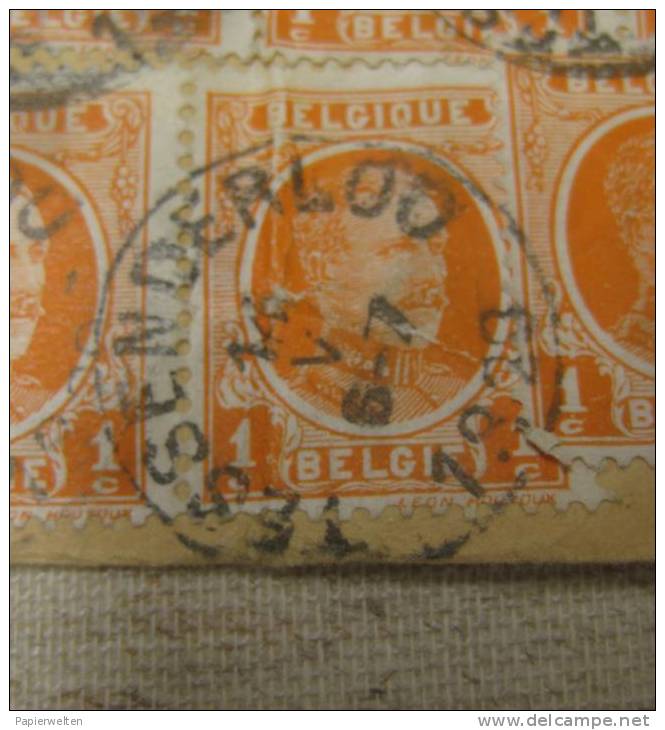 Rare: Belgien 1929 Brief Tessenderloo nach Schweden / Suede mit Massenfrankatur (75 x 1Ct + 1 x 1Fr)