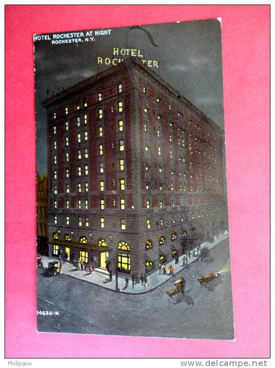 - New York > Rochester -  Night View Hotel     Rochester   - Ca 1910--------------- Ref  464 - Rochester