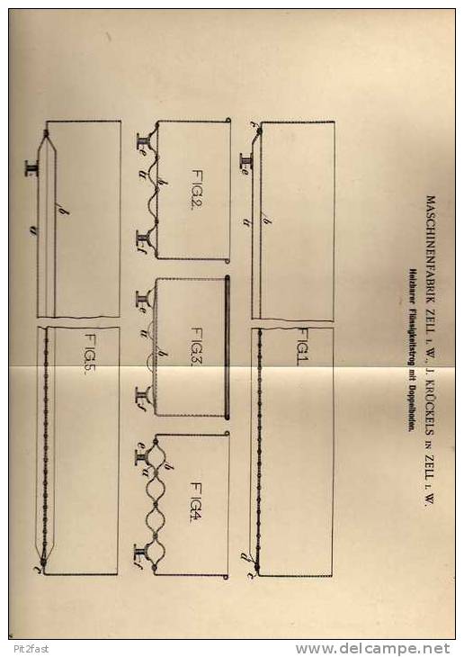 Original Patentschrift - J. Krückels In Zell I. W. , 1901 , Heizbarer Trog !!! - Machines