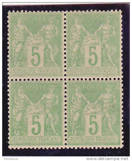 SAGE - YVERT N°102 **/* -  En BLOC De 4  - COTE = 155++ EUROS - - 1898-1900 Sage (Type III)