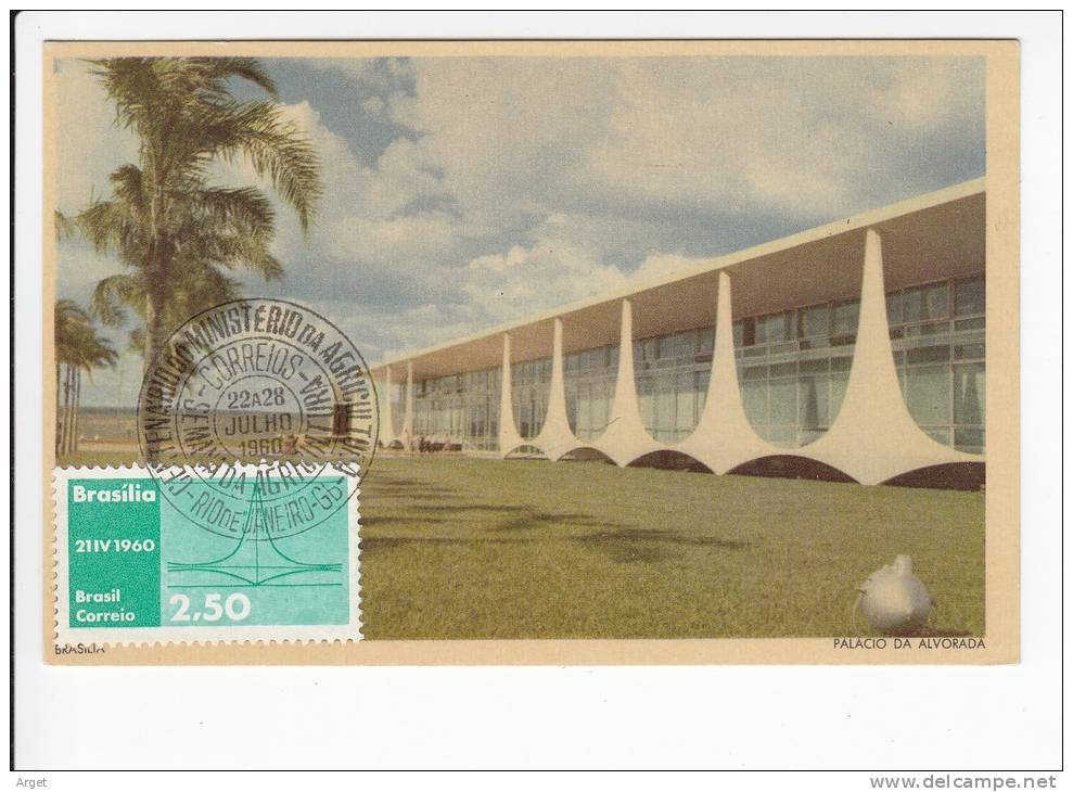 Carte-Maximum BRESIL  N° Yvert  692 (BRASILIA) Obl Sp Ill 1960 - Maximum Cards