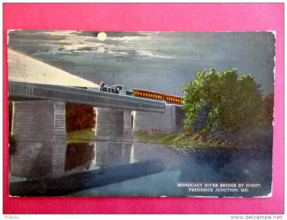 Monocacy River Bridge By Night Frederick Junction Md  1921 Cancel====== ======   == Ref 465 - Sonstige & Ohne Zuordnung