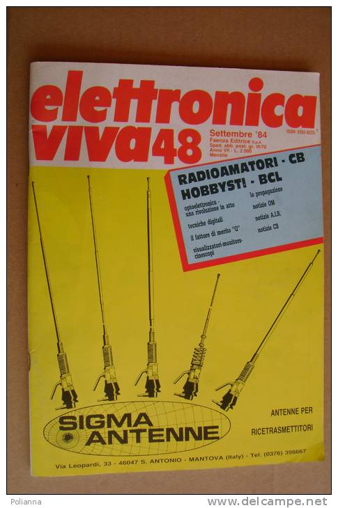 PBD/25 ELETTRONICA VIVA 48 Faenza Ed. 1984/radioamatori/CB/BCL - Littérature & Schémas