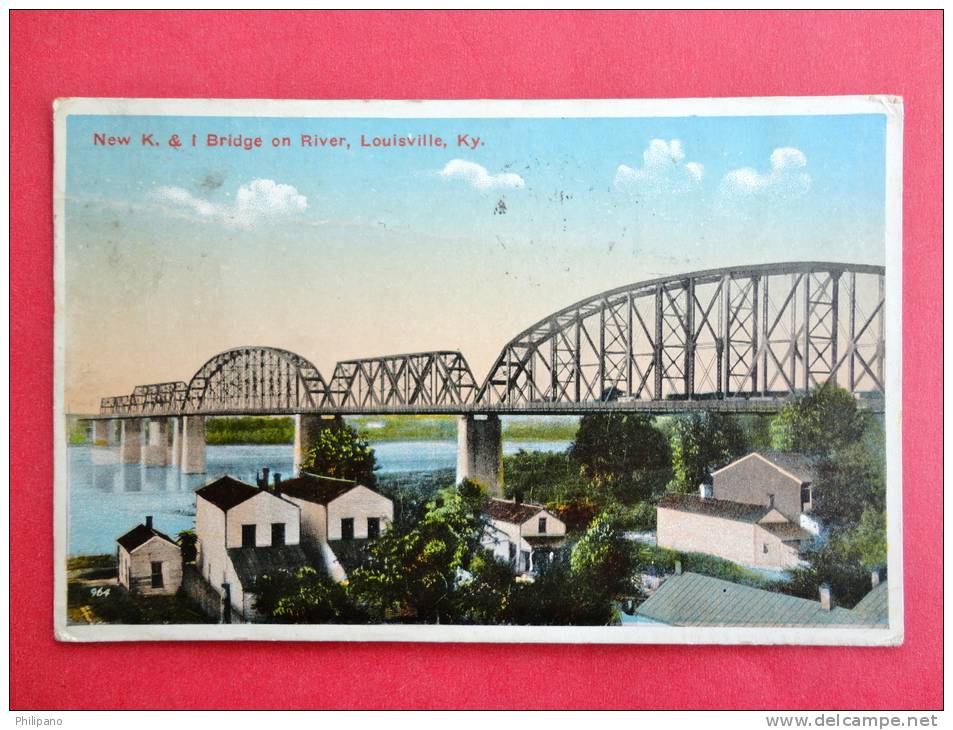 - Kentucky > Louisville   New K.& I. Bridge On River 1916 Cancel- -------  -ref  466 - Louisville