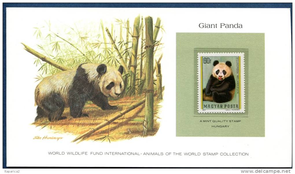 HONGRIE 1977 Superbe CARTE Collection WWF GIANT PANDA  Avec Timbre  Neuf**sans Charnière / 33NAT - Neufs