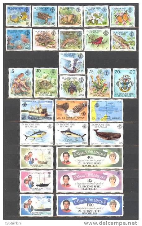 Zil Eloigne Sesel: Yvert Du N°1/119** Complet Y Compris Le Carnet 48/9**; MNH; Voir Les 6 Scans - Seychelles (1976-...)