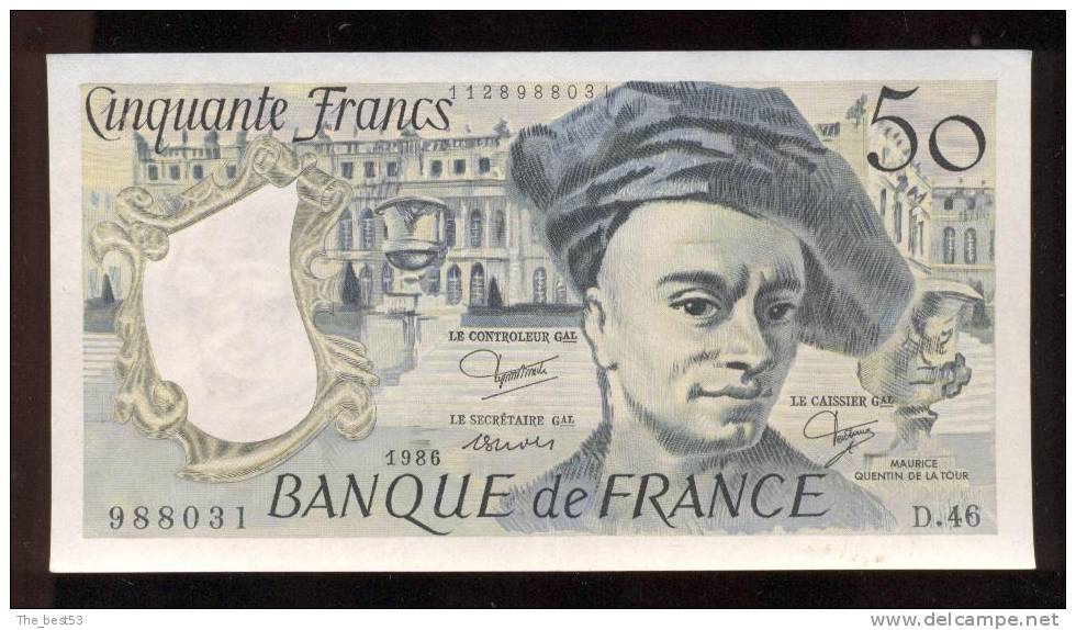 50 Francs  Quentin De La Tour  1986 - 50 F 1976-1992 ''quentin De La Tour''