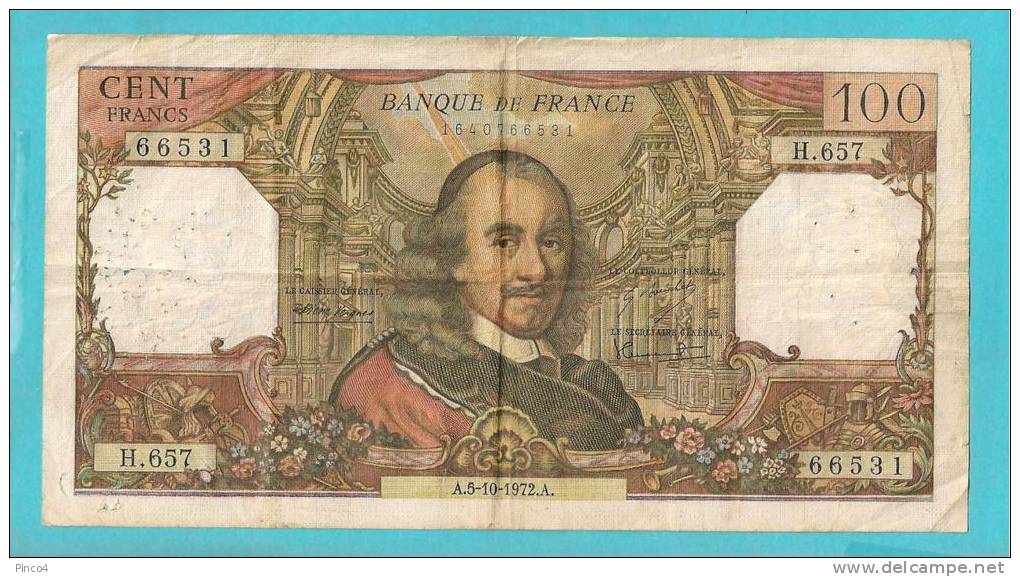 FRANCIA 100 FRANCHI CORNEILLE  DEL  5 = 10 = 1972 - 100 F 1964-1979 ''Corneille''