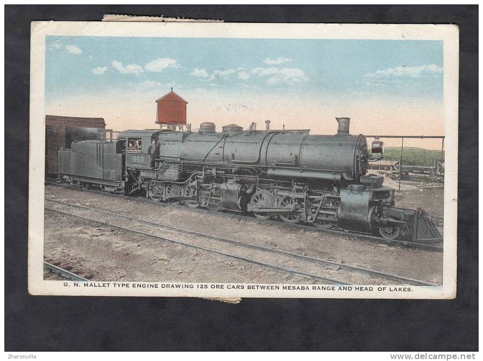 CPA - Beetween MESABA RANGE & HEAD Of LAKES - G.N. Mallet Type Engine Drawing 125 Ore Cars - Other & Unclassified