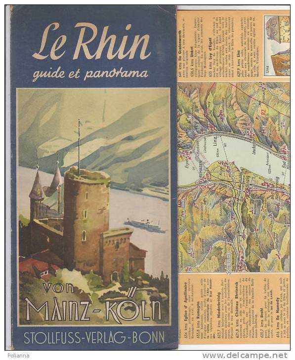 B0705 - Brochure Illustrata GERMANIA - LE COURS DU RHIN DE MAYENCE à COLOGNE - GUIDA Anni '30 - Topographical Maps