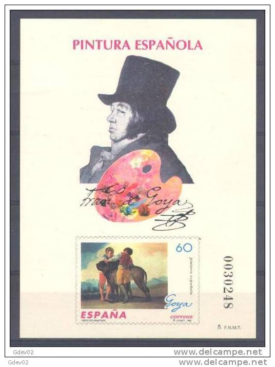 ESPO60-L1676THC.España,Sp Ain .Espagne PRUEBA OFICIAL 60 PINTURA ESPAÑOLA.1966.(Ed PO 60) GOYA LUJO - Feuillets Souvenir