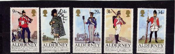 Alderney Aurigny Yvertnr. 23-27 *** MNH Cote 15 Euro Uniformes - Alderney