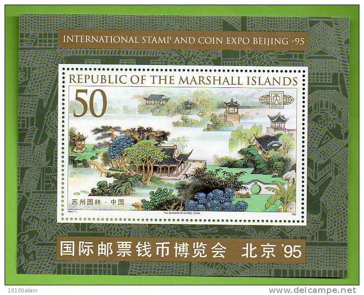 Bloc Feuillet  Timbre**  ILES MARSHALL ISLANDS EXPOSITION TIMBRES BEIJING'95 CHINE Universelle - Otros & Sin Clasificación